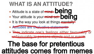 attitude is a state of being. All actions come from it.